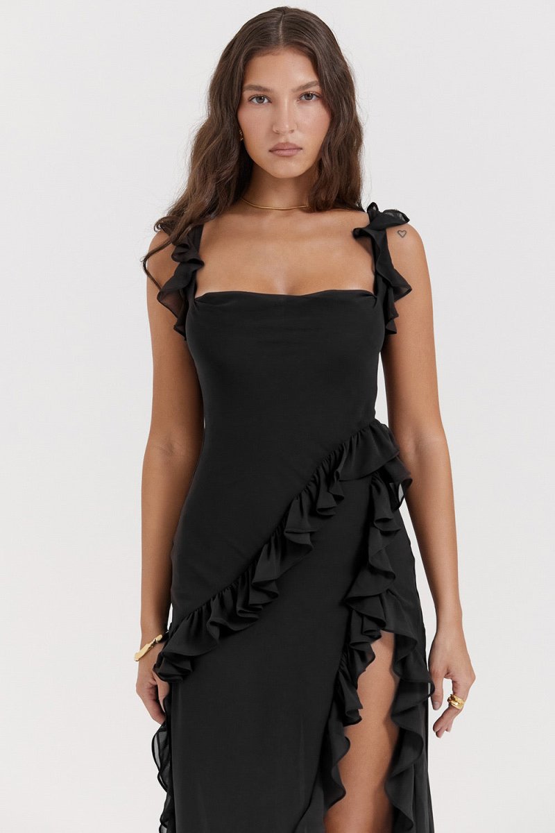 ARIELA | Rüschen Maxikleid