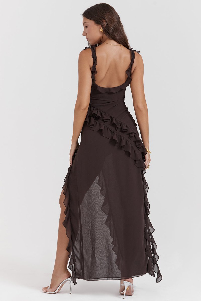 ARIELA | Rüschen Maxikleid