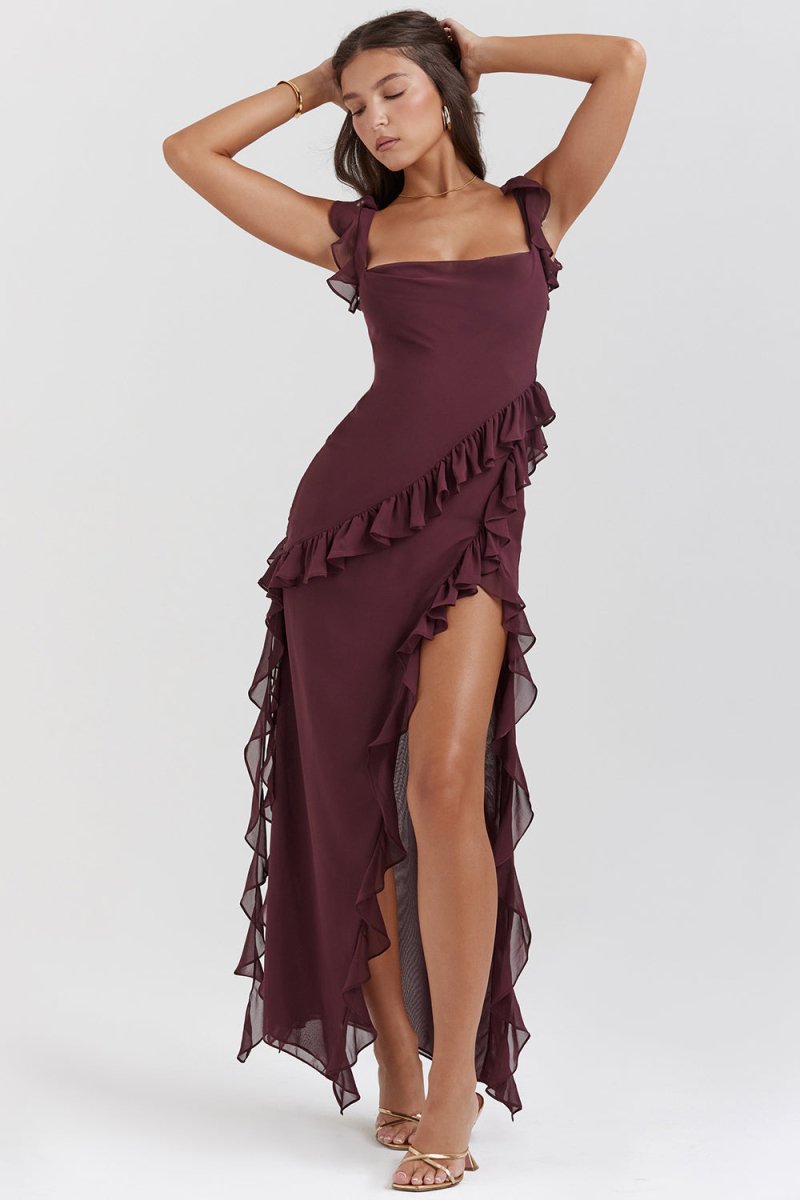 ARIELA | Rüschen Maxikleid