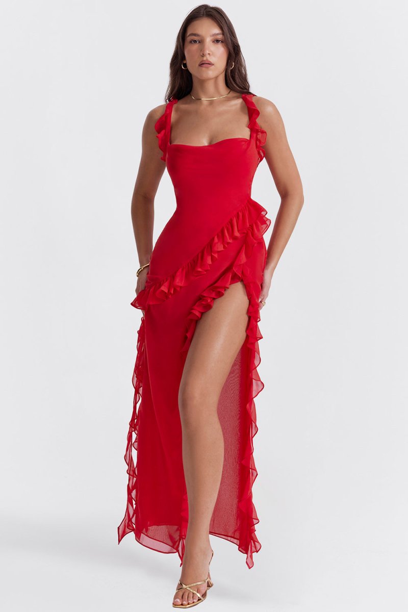 ARIELA | Rüschen Maxikleid