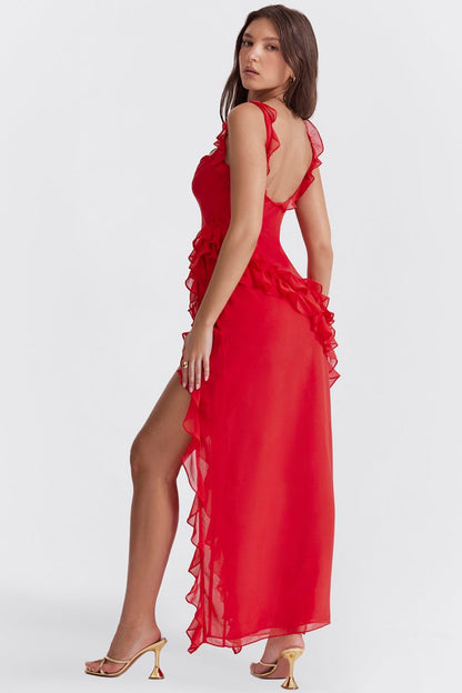 ARIELA | Rüschen Maxikleid